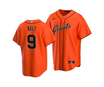 Men's San Francisco Giants #9 Brandon Belt Alternate Orange Jersey