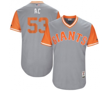 Men's San Francisco Giants Austin Slater AC Majestic Gray 2017 Players Weekend Authentic Jersey