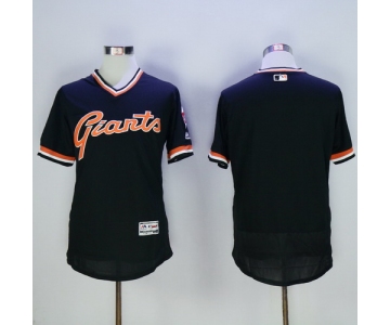 Men's San Francisco Giants Blank Black Pullover 2016 Flexbase Majestic Baseball Jersey