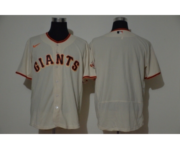 Men's San Francisco Giants Blank Cream Stitched Nike MLB Flex Base Jersey