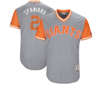 Men's San Francisco Giants Denard Span Spaniard Majestic Gray 2017 Players Weekend Authentic Jersey