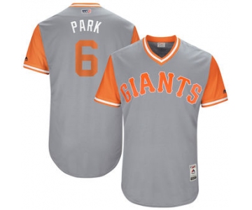 Men's San Francisco Giants Jarrett Parker Park Majestic Gray 2017 Players Weekend Authentic Jersey