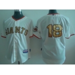 San Francisco Giants #18 Matt Cain Cream With Gold Jersey