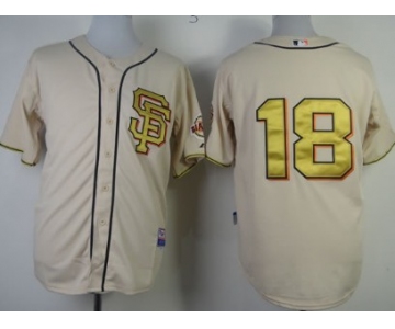San Francisco Giants #18 Matt Cain Cream With Gold SF Edition Jersey