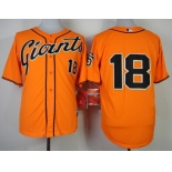 San Francisco Giants #18 Matt Cain Orange Jersey
