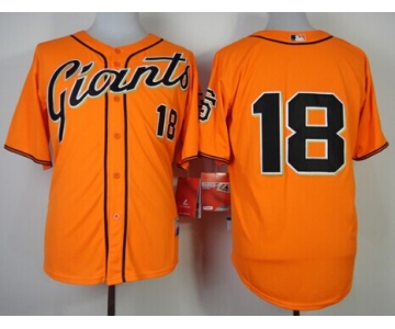 San Francisco Giants #18 Matt Cain Orange Jersey