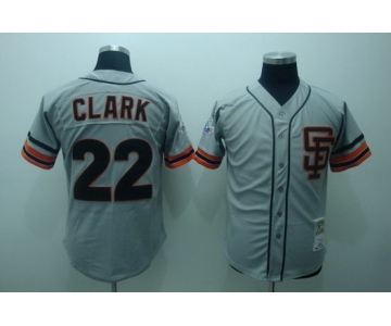 San Francisco Giants #22 Will Clark 1989 Gray Throwback Jersey