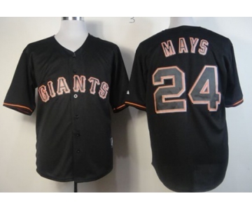 San Francisco Giants #24 Willie Mays Black Fashion Jersey