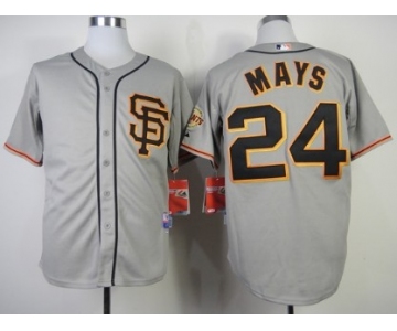San Francisco Giants #24 Willie Mays Gray SF Edition Cool Base Jersey