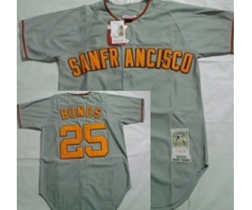 San Francisco Giants #25 Barry Bonds 2003 Gray Throwback Jersey