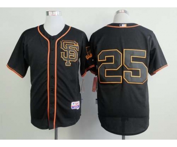 San Francisco Giants #25 Barry Bonds 2015 Black SF Edition Cool Base Jersey