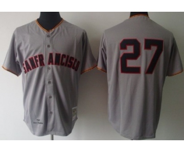 San Francisco Giants #27 Juan Marichal 1962 Gray Wool Throwback Jersey