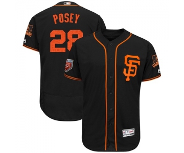 San Francisco Giants #28 Buster Posey Black 2018 Spring Training Authentic Flex Base Stitched MLB Jersey