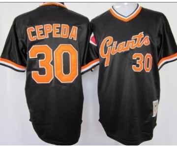 San Francisco Giants #30 Orlando Cepeda Black Throwback Jersey