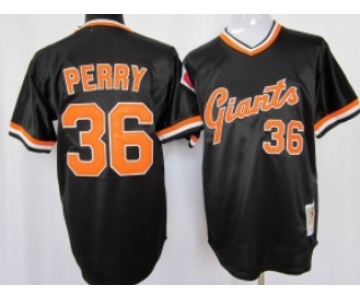 San Francisco Giants #36 Gaylord Perry Black Throwback Jersey