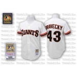 San Francisco Giants #43 Dave Dravecky 1989 White Throwback Jersey