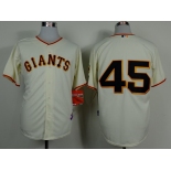 San Francisco Giants #45 Travis Ishikawa Cream Jersey