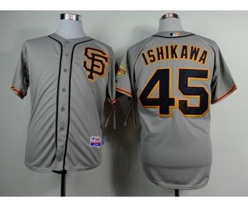 San Francisco Giants #45 Travis Ishikawa Gray SF Edition Jersey