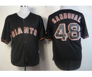 San Francisco Giants #48 Pablo Sandoval Black Fashion Jersey