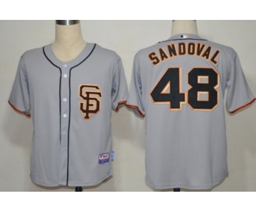 San Francisco Giants #48 Pablo Sandoval Gray SF Edition Jersey
