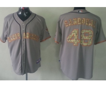 San Francisco Giants #48 Pablo Sandoval Gray With Camo Jersey