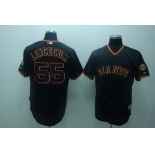 San Francisco Giants #55 Tim Lincecum Black Jersey