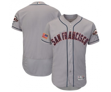 San Francisco Giants Majestic Blank Gray 2018 Stars & Stripes Flex Base Team Jersey