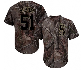 Seattle Mariners #51 Ichiro Suzuki Camo Realtree Collection Cool Base Stitched MLB Jersey