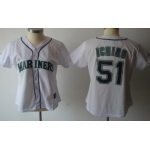 Seattle Mariners #51 Ichiro Suzuki White With Green Womens Jersey