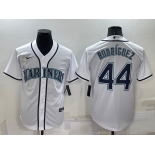 Men's Seattle Mariners #44 Julio Rodriguez White Stitched MLB Cool Base Nike Jersey