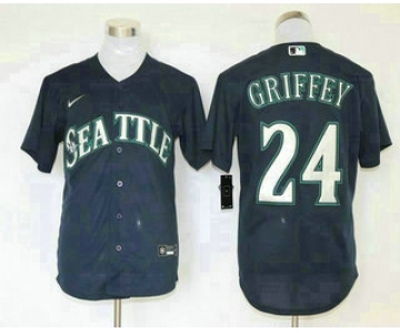Men's Seattle Mariners #24 Ken Griffey Jr. Navy Blue Stitched MLB Cool Base Nike Jersey
