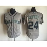 Men's Seattle Mariners #24 Ken Griffey Jr. Retired Gray Road 2016 Flexbase Majestic Baseball Jersey