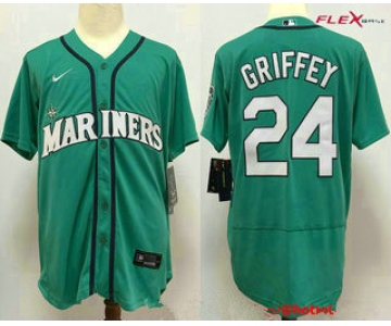 Men's Seattle Mariners #24 Ken Griffey Jr. Teal Green Stitched MLB Flex Base Nike Jersey