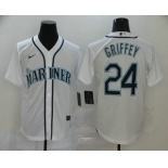Men's Seattle Mariners #24 Ken Griffey Jr. White Stitched MLB Cool Base Nike Jersey