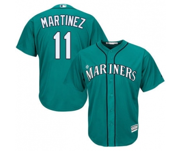 Youth Mariners #11 Edgar Martinez Green Cool Base Stitched Baseball Jersey