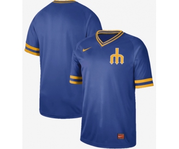 Mariners Blank Royal Authentic Cooperstown Collection Stitched Baseball Jersey