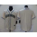 Men Seattle Mariners Blank Cream Game Nike MLB Jerseys
