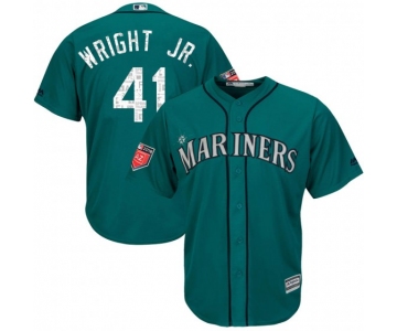 Men's Authentic Seattle Mariners #41 Mike Wright Jr. Majestic Cool Base 2018 Spring Training Aqua Jersey