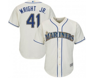 Men's Authentic Seattle Mariners #41 Mike Wright Jr. Majestic Cool Base Alternate Cream Jersey