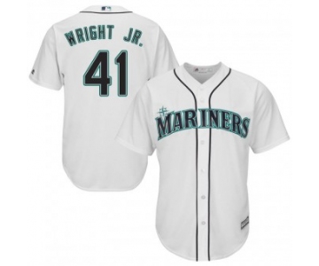 Men's Authentic Seattle Mariners #41 Mike Wright Jr. Majestic Cool Base Home White Jersey
