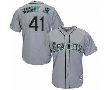 Men's Authentic Seattle Mariners #41 Mike Wright Jr. Majestic Cool Base Road Gray Jersey