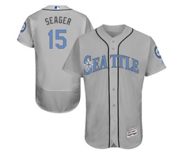 Men's Seattle Mariners #15 Kyle Seager Majestic Gray Father's Day FlexBase Jersey