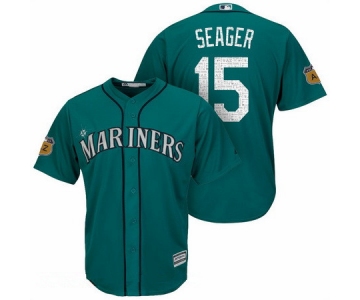 Men's Seattle Mariners #15 Kyle Seager Teal Green 2017 Spring Training Stitched MLB Majestic Cool Base Jersey