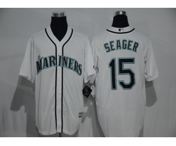 Men's Seattle Mariners #15 Kyle Seager White Home Cool Base Jersey