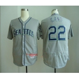 Men's Seattle Mariners #22 Robinson Cano Gray Road Stitched MLB Majestic Flex Base Jersey
