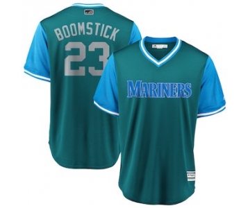 Men's Seattle Mariners 23 Nelson Cruz Boomstick Light Blue 2018 Players' Weekend Cool Base Jersey