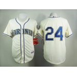 Men's Seattle Mariners #24 Ken Griffey Cream Jersey
