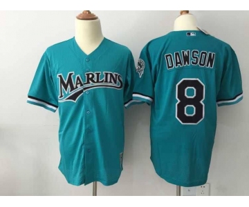 Men's Seattle Mariners #8 Andre Dawson Green Mitchell&Ness Jersey