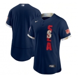 Men's Seattle Mariners Blank 2021 Navy All-Star Flex Base Stitched MLB Jersey