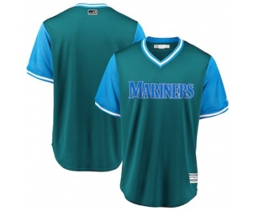 Men's Seattle Mariners Blank Majestic Aqua 2018 Players' Weekend Team Cool Base Jersey